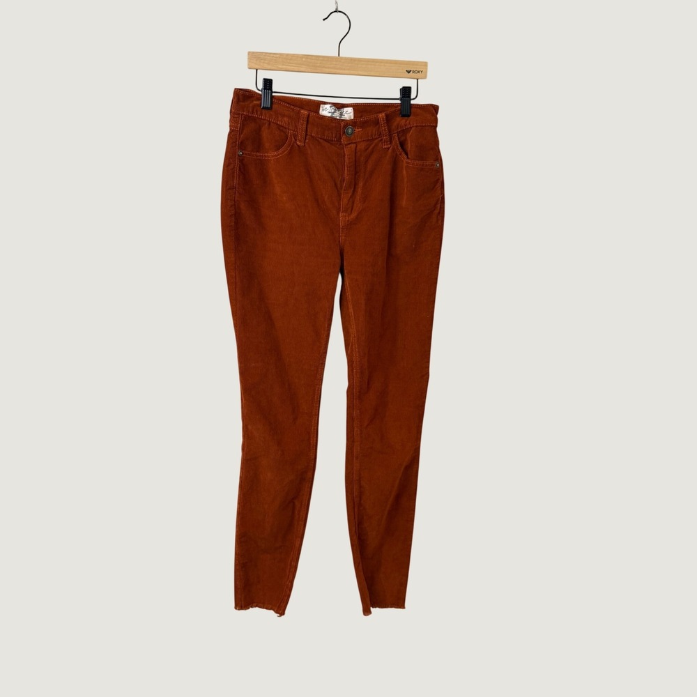 Free People We The Free Corduroy Skinny Pants Rust Orange 27 Boho Autumn Trendy
